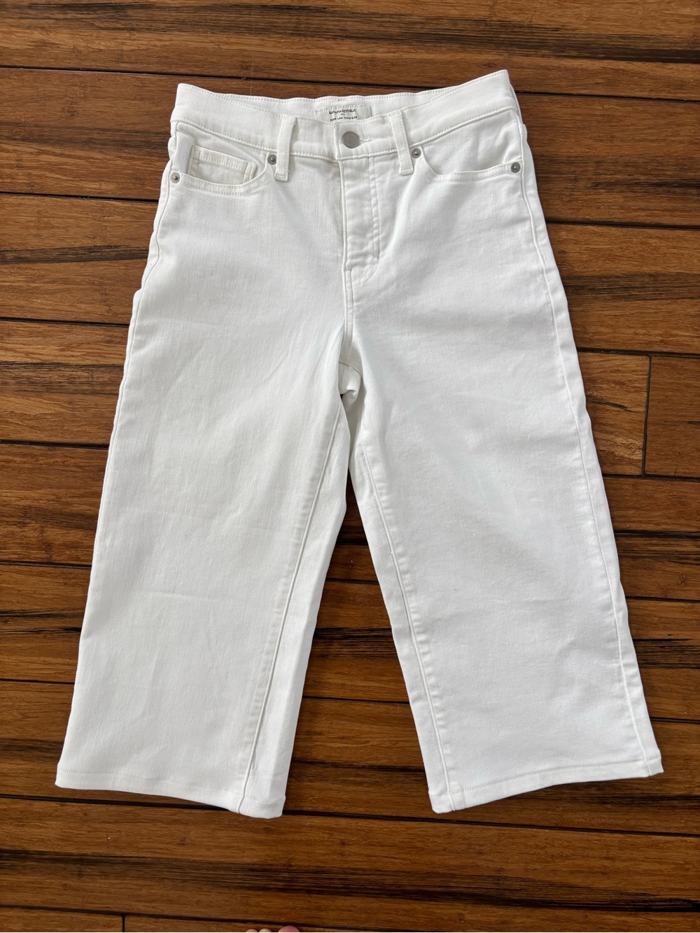 Banana Republic White Wide-Leg High-Rise Jeans